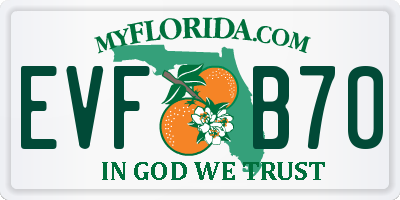 FL license plate EVFB70