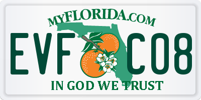 FL license plate EVFC08