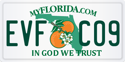FL license plate EVFC09