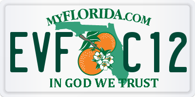 FL license plate EVFC12