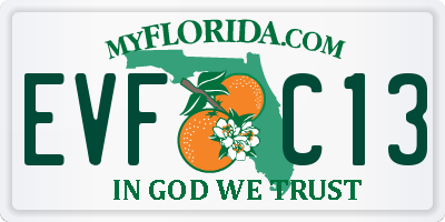 FL license plate EVFC13