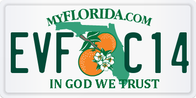 FL license plate EVFC14