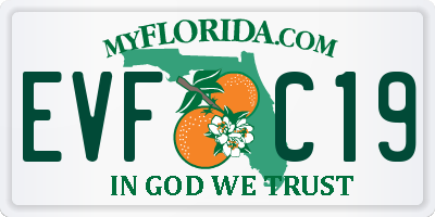 FL license plate EVFC19