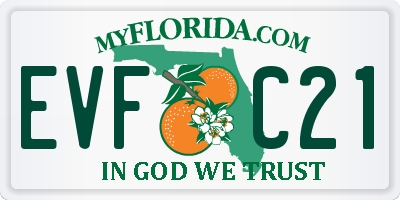 FL license plate EVFC21