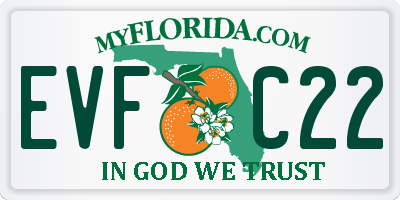 FL license plate EVFC22