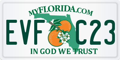 FL license plate EVFC23