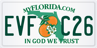 FL license plate EVFC26
