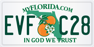 FL license plate EVFC28