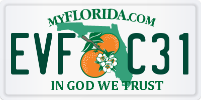 FL license plate EVFC31