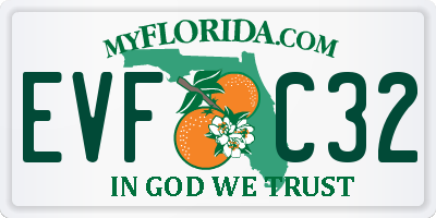FL license plate EVFC32