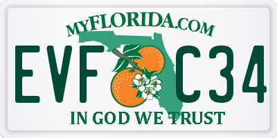 FL license plate EVFC34