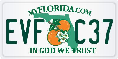 FL license plate EVFC37