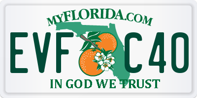 FL license plate EVFC40