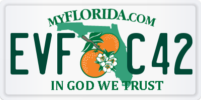FL license plate EVFC42