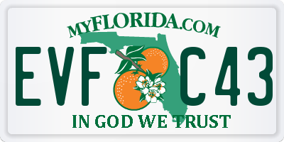 FL license plate EVFC43