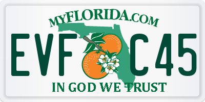 FL license plate EVFC45