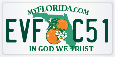 FL license plate EVFC51