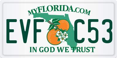 FL license plate EVFC53