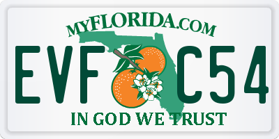 FL license plate EVFC54