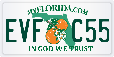 FL license plate EVFC55
