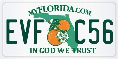 FL license plate EVFC56
