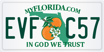 FL license plate EVFC57