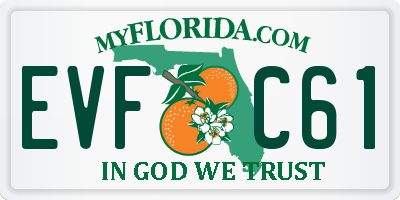 FL license plate EVFC61