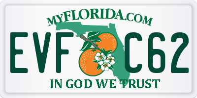FL license plate EVFC62