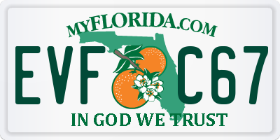 FL license plate EVFC67