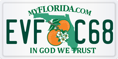 FL license plate EVFC68