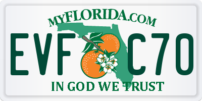 FL license plate EVFC70