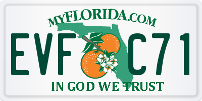 FL license plate EVFC71