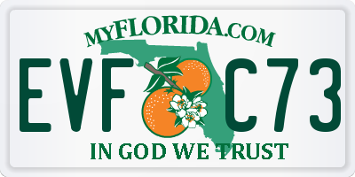 FL license plate EVFC73