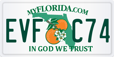 FL license plate EVFC74