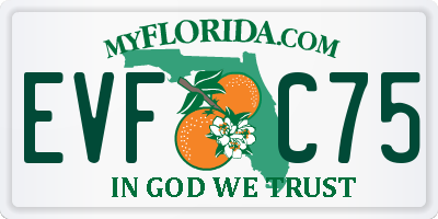 FL license plate EVFC75