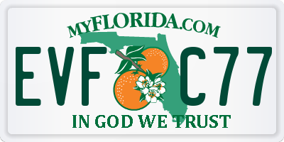 FL license plate EVFC77