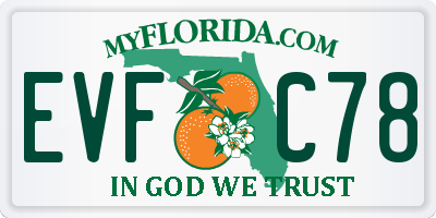 FL license plate EVFC78