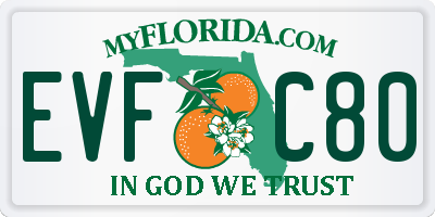 FL license plate EVFC80