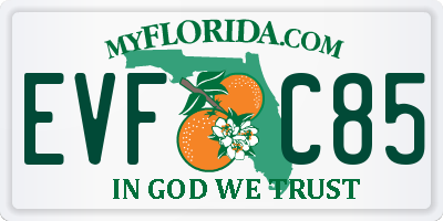 FL license plate EVFC85