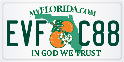 FL license plate EVFC88