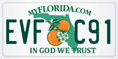 FL license plate EVFC91