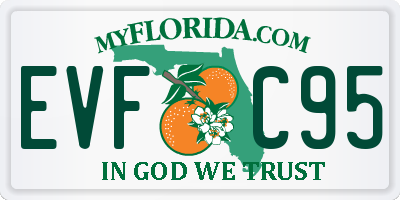 FL license plate EVFC95