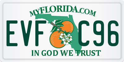 FL license plate EVFC96