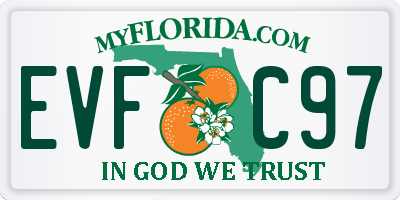 FL license plate EVFC97