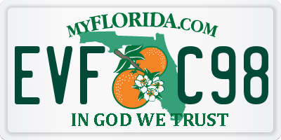 FL license plate EVFC98