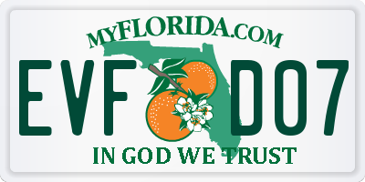FL license plate EVFD07