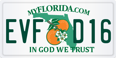 FL license plate EVFD16