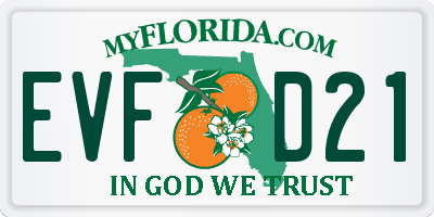 FL license plate EVFD21