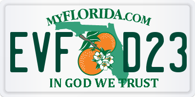 FL license plate EVFD23