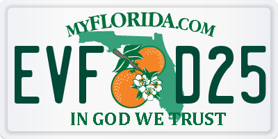 FL license plate EVFD25